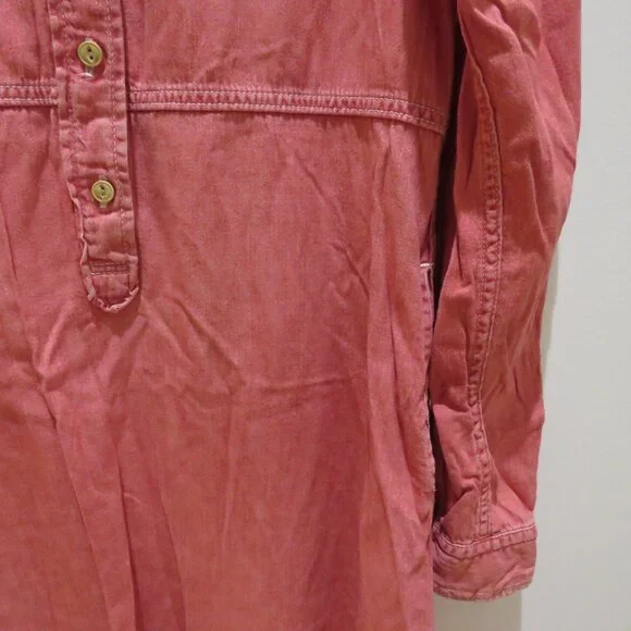 45RPM STUDIO 45R Vintage Washed Red Denim Maxi Dress Minimalist Made in Japan - Picture 10 of 15